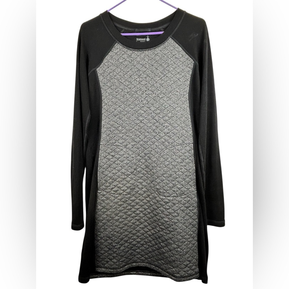Smartwool Diamond Peak Quilted Black Gray Dress Pockets Outdoor Size L - Picture 3 of 9